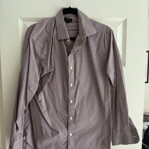 J.Crew Red, Black & White Checkered Button-Down Dress Shirt - Size 15.5 Medium